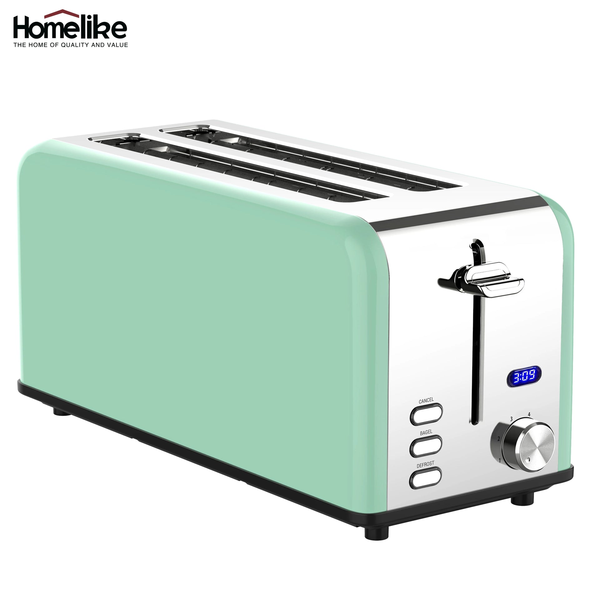JMT-229130 4-Slice Electric Toaster with Smart Touch Screen and Dust Cover for Modern Kitchens