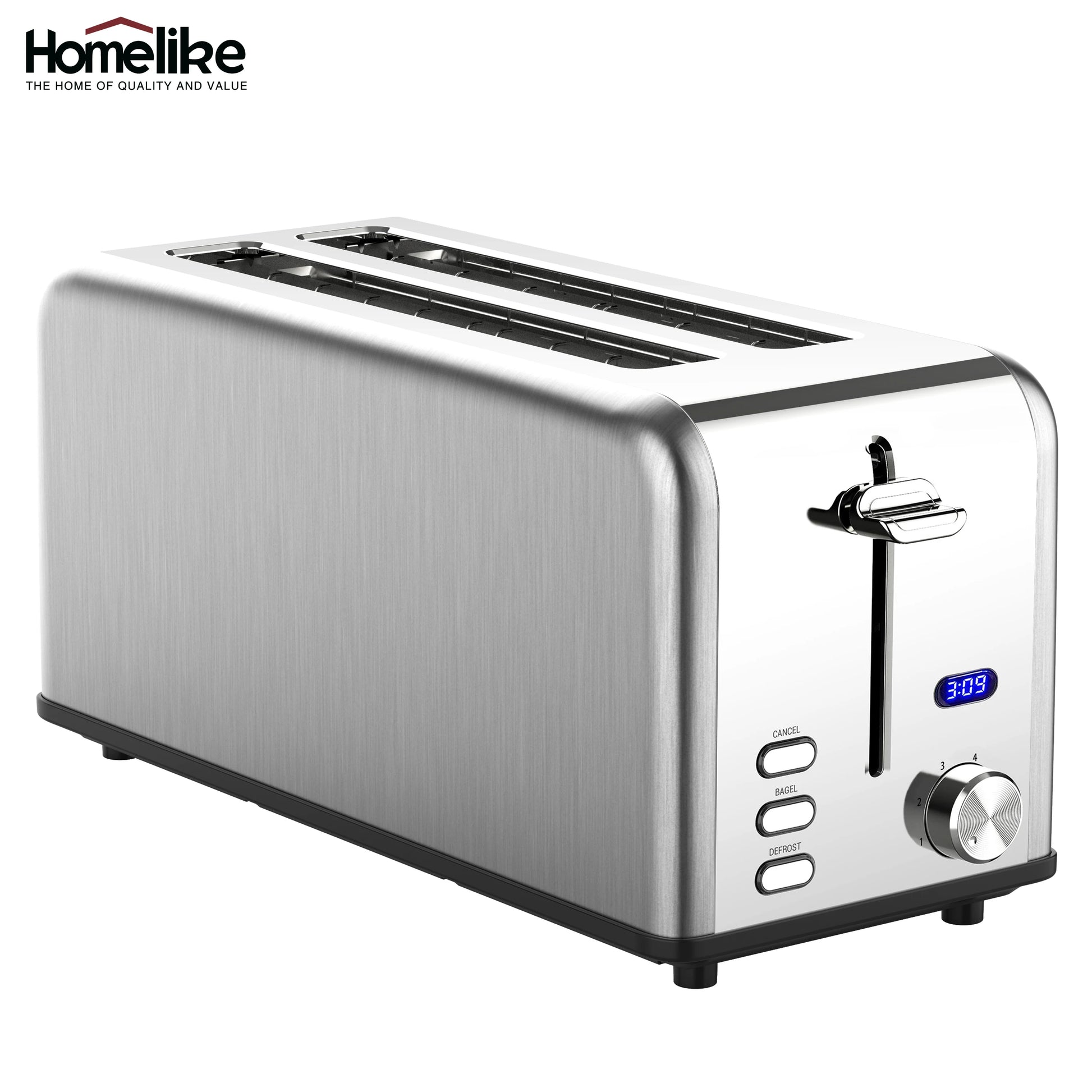 JMT-229130 4-Slice Electric Toaster with Smart Touch Screen and Dust Cover for Modern Kitchens