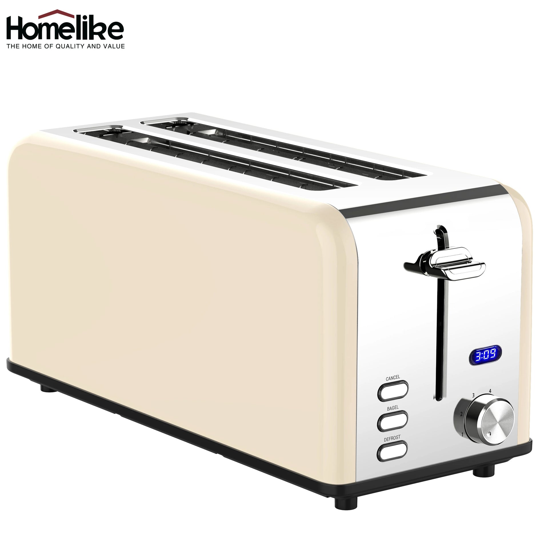 JMT-229130 4-Slice Electric Toaster with Smart Touch Screen and Dust Cover for Modern Kitchens