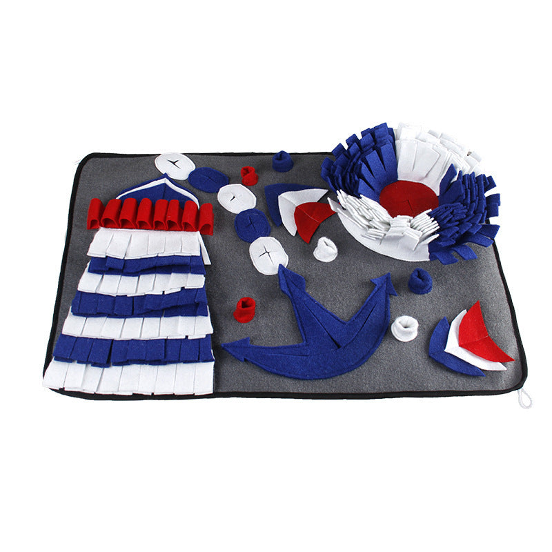 JMT-229450 Anti-Choking and Stress Relief Training Blanket for Dogs and Cats - Snuffle Mat for Slow Feeding, Size S 50x70CM, Blue Polyester