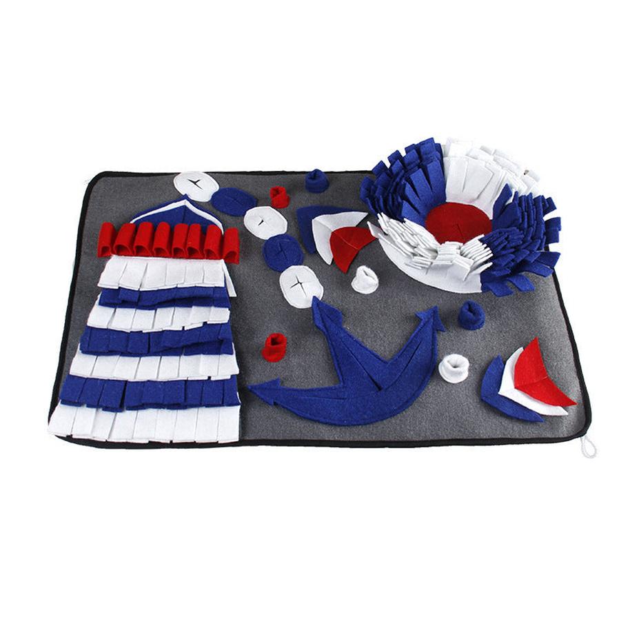 JMT-229450 Anti-Choking and Stress Relief Training Blanket for Dogs and Cats - Snuffle Mat for Slow Feeding, Size S 50x70CM, Blue Polyester