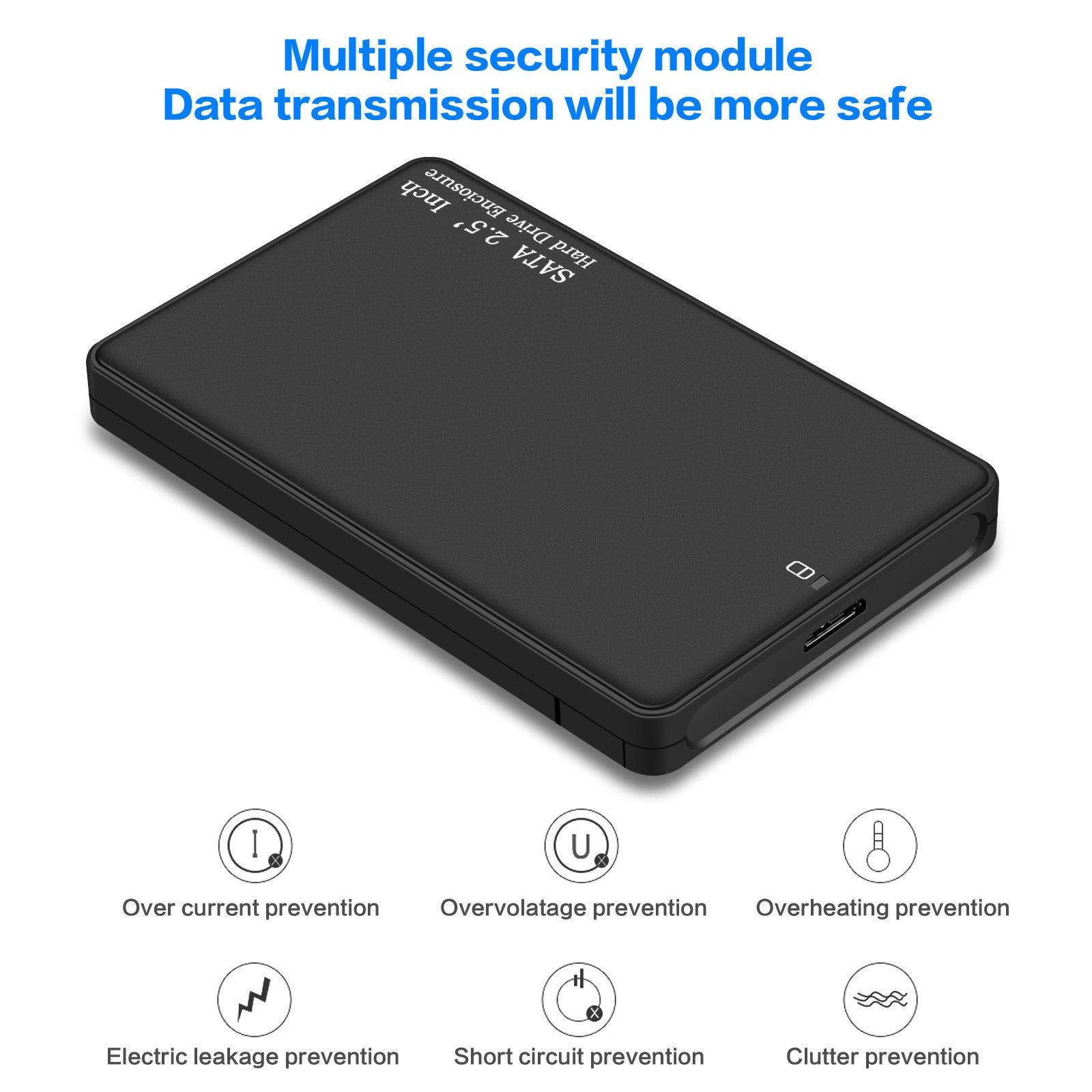 JMT-229578 2.5 Inch USB 3.0 External Hard Drive Enclosure for SATA SSD and Mechanical Drives, Supports Up to 2TB