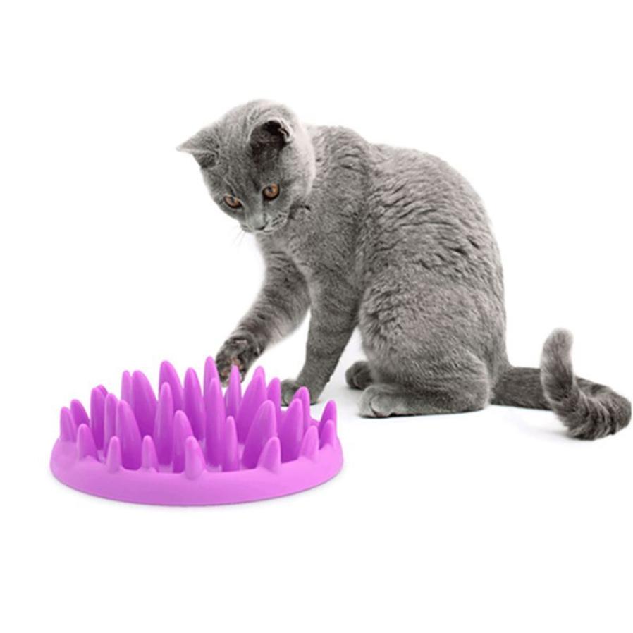 JMT-229642 Slow-Feeding Silicone Bowl for Cats and Small Dogs - Engaging Indoor Feeder for Healthy Eating and Mental Stimulation