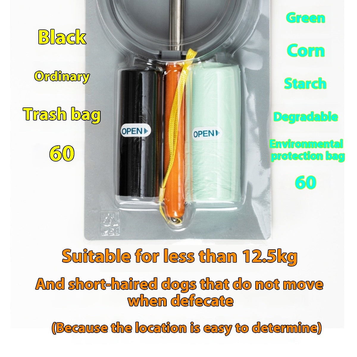 JMT-229706 Dog Pooper Scooper – Second Generation Bedpan with Free Eco-Friendly Bags and Dog Leash