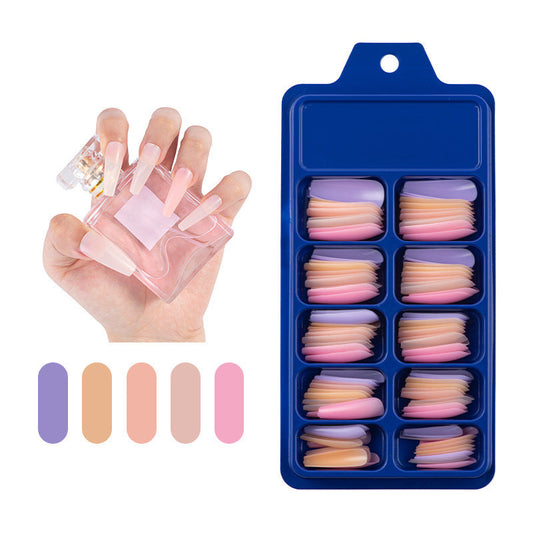 JMT-229770 Colorful Ballet Nail Set - 100 Nail Art Pieces in a Small Blue Box with Blister Packaging