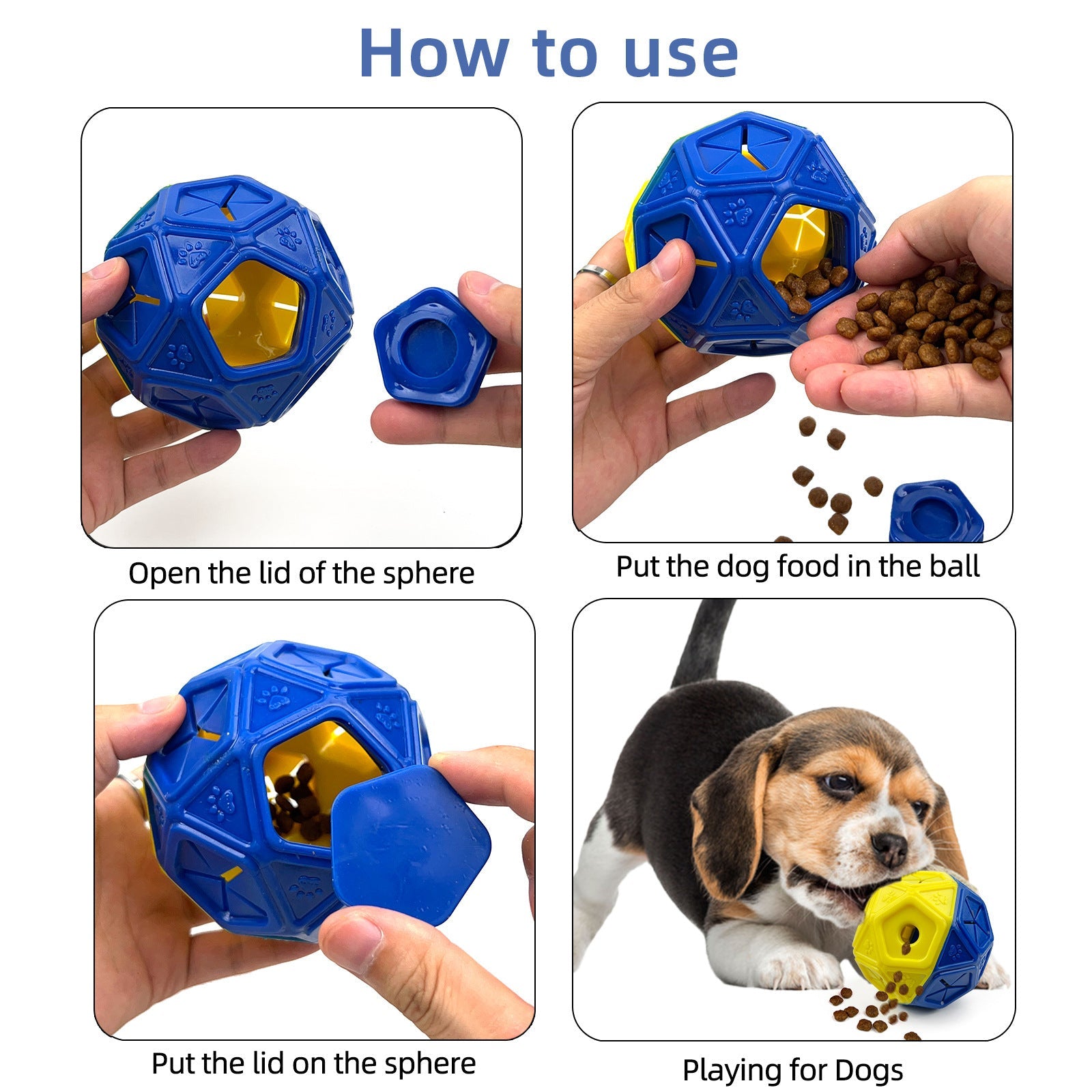 JMT-230602 Interactive Bite-Resistant Food Dispensing Ball for Dogs and Pets - Hollow Puzzle Toy for Indoor and Outdoor Use