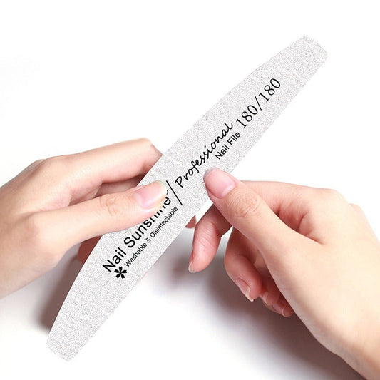 JMT-230922 Gray Half-Moon Nail File - Washable Non-Shedding Sanding Tool for Nail Care
