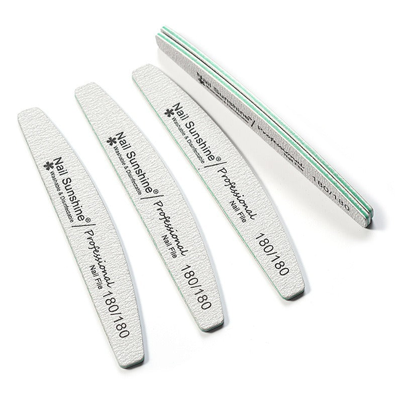 JMT-230922 Gray Half-Moon Nail File - Washable Non-Shedding Sanding Tool for Nail Care