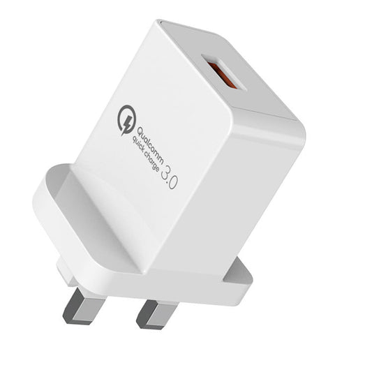 JMT-231306 QC3.0 Fast Charger | Fireproof PC Material | AC100-240V Input | Dual Output 2.4A