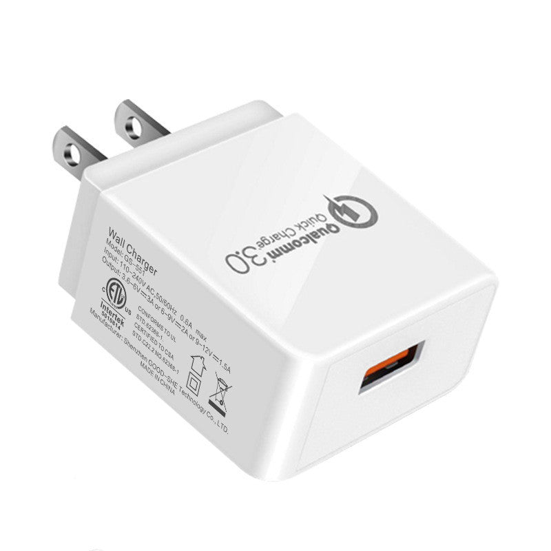 JMT-231306 QC3.0 Fast Charger | Fireproof PC Material | AC100-240V Input | Dual Output 2.4A