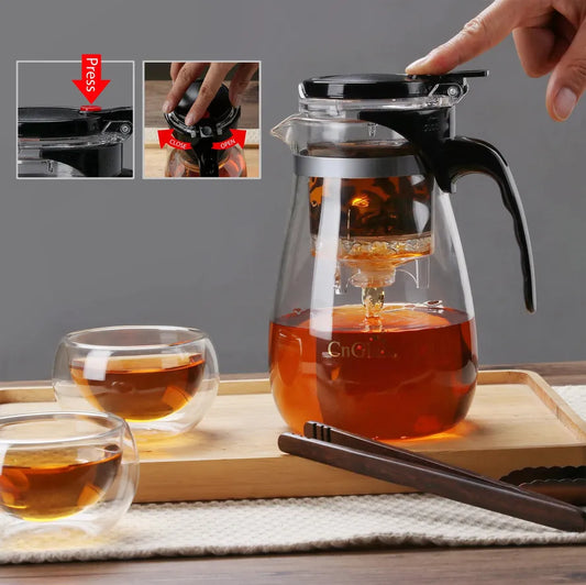 JMT-231882 Borosilicate Glass Brew Pot with Press for Coffee and Tea, Stovetop Safe, 30.5oz Capacity