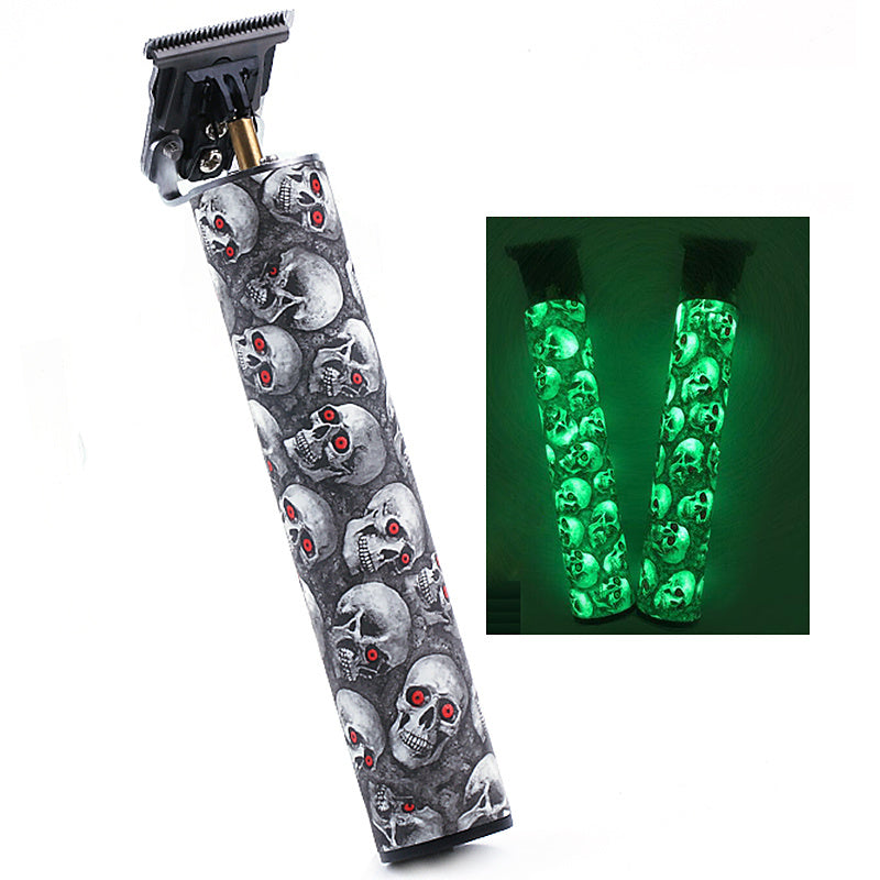 JMT-232010 Rechargeable Mini Hair Clipper with Waterproof Design - Red Skull Edition