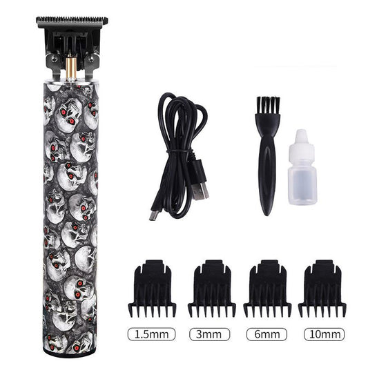 JMT-232010 Rechargeable Mini Hair Clipper with Waterproof Design - Red Skull Edition