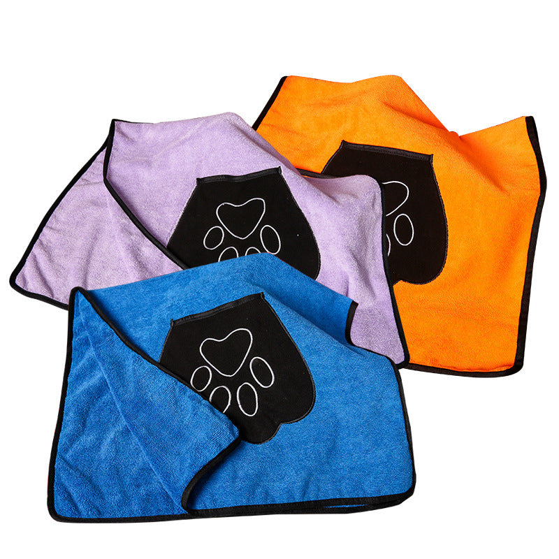 JMT-232394 Absorbent Cotton Pet Bath Towel - Lightweight, Soft Blue/Purple Design for Comfortable Travel and Home Use