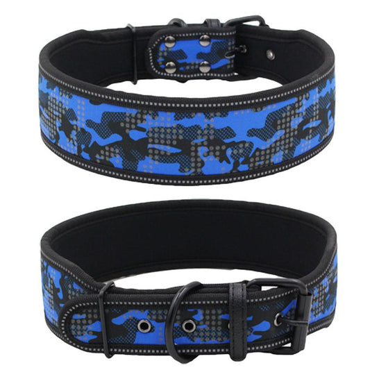 JMT-232586 Reflective Camouflage Dog Collar in Multiple Colors and Sizes