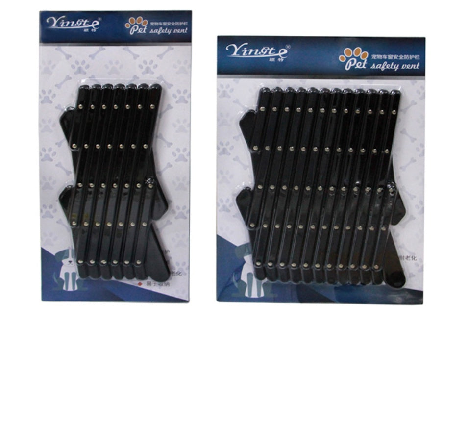 JMT-232778 Telescopic Pet Window Fence for Safe Travel - Durable Polypropylene in Black