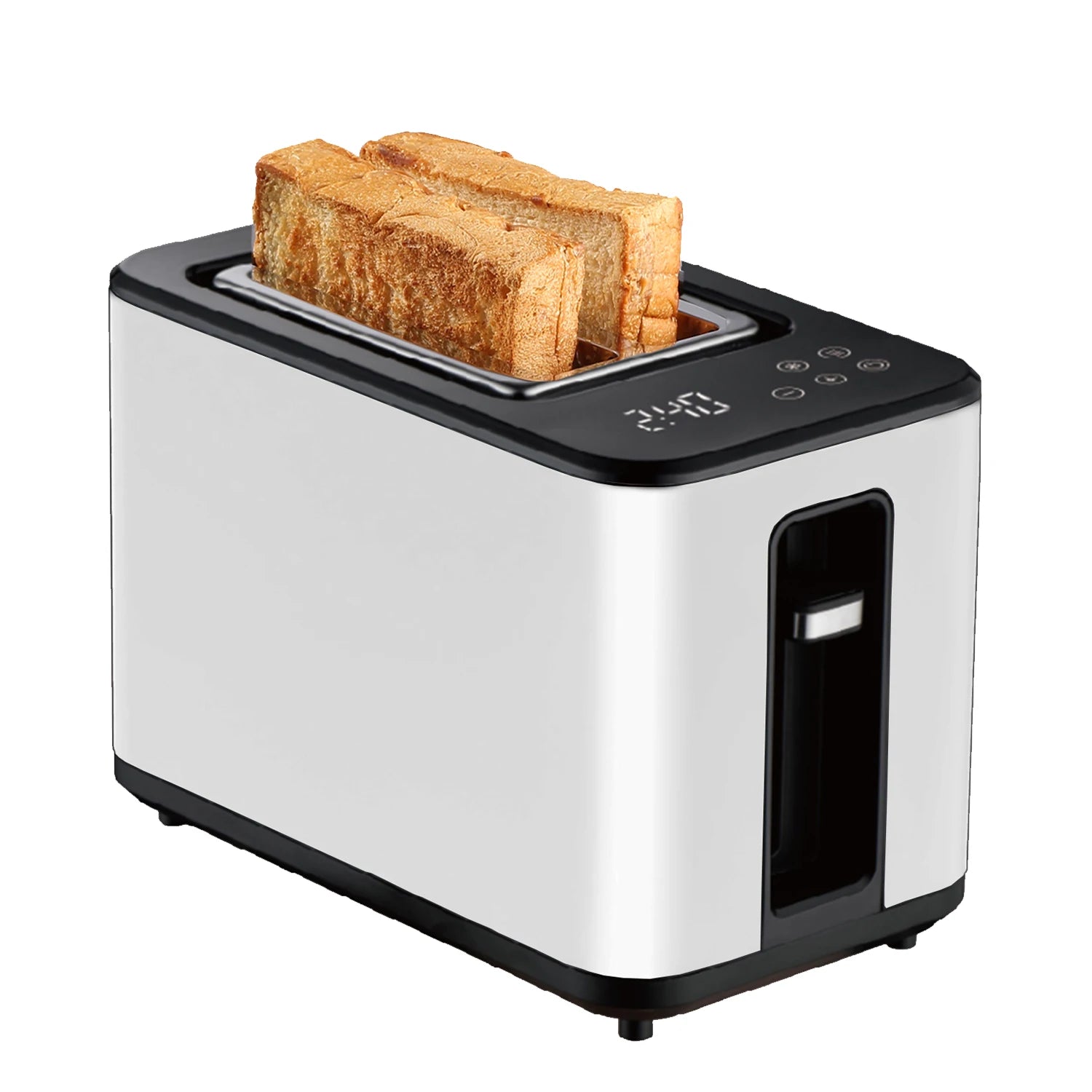 JMT-233738 Large White Toaster Oven with Touch Screen Timer for 2 Slices of Bread