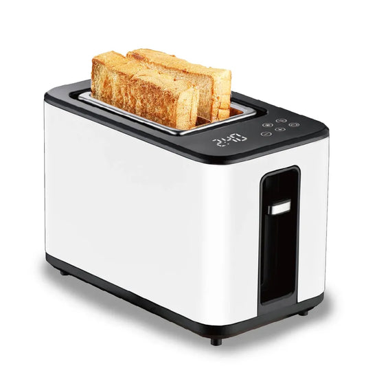 JMT-233738 Large White Toaster Oven with Touch Screen Timer for 2 Slices of Bread
