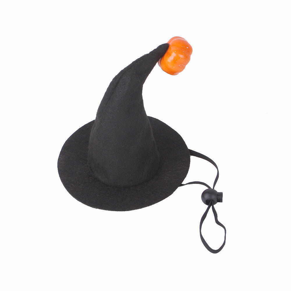 JMT-233738 Pumpkin Smiling Face Cat Halloween Hat - Woven Cloth Headgear for Pets