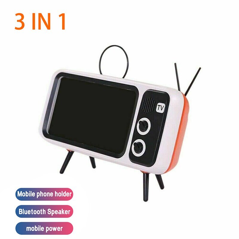 JMT-233930 Retro TV-Shaped Bluetooth Speaker with Hands-Free Calling and USB Charging, Portable Design for Outdoor and Home Use