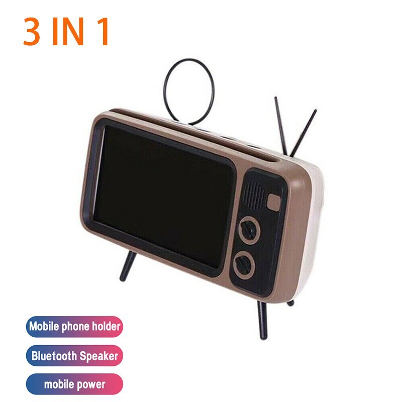 JMT-233930 Retro TV-Shaped Bluetooth Speaker with Hands-Free Calling and USB Charging, Portable Design for Outdoor and Home Use