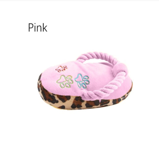 JMT-234058 Soft Plush Sounding Pet Slippers Toy in Blue, Pink, and Yellow