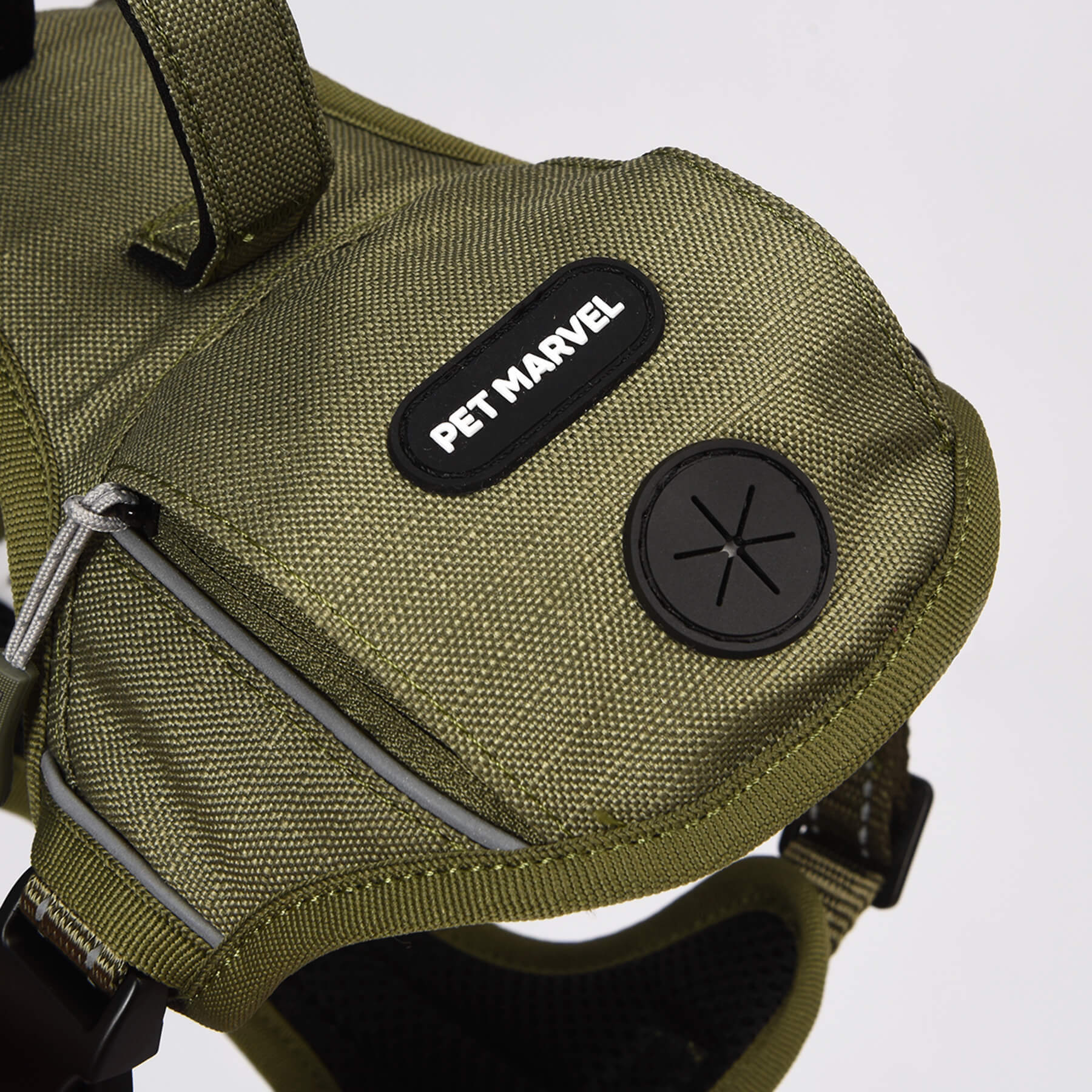 JMT-234250 High-Performance Tactical Dog Harness with Built-in Poop Bag Holder and No-Pull Front Clip - Brown, Size S