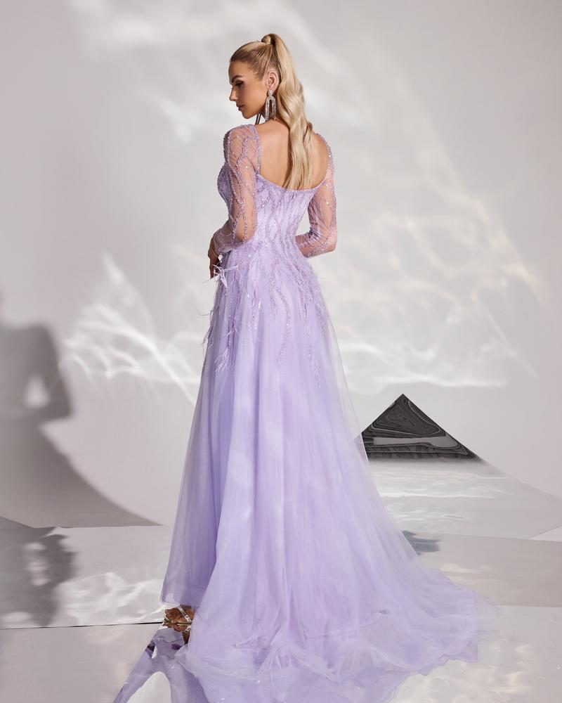 JMT-234314 Elegant Purple Evening Dress - Model SH0058 for Women