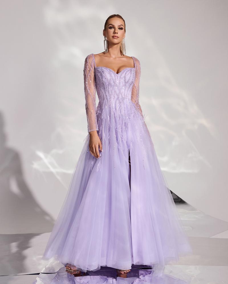 JMT-234314 Elegant Purple Evening Dress - Model SH0058 for Women