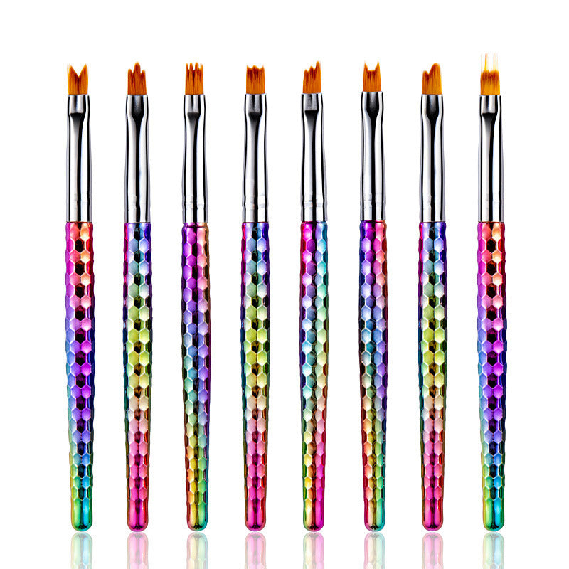 JMT-234378 8-Piece Nail Art Brush Set for Flower Designs - Gradient Petal Pens with Nylon Fiber Tips