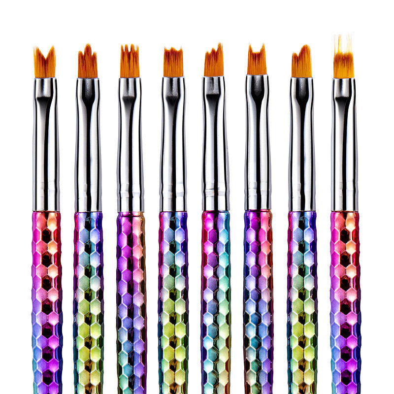 JMT-234378 8-Piece Nail Art Brush Set for Flower Designs - Gradient Petal Pens with Nylon Fiber Tips