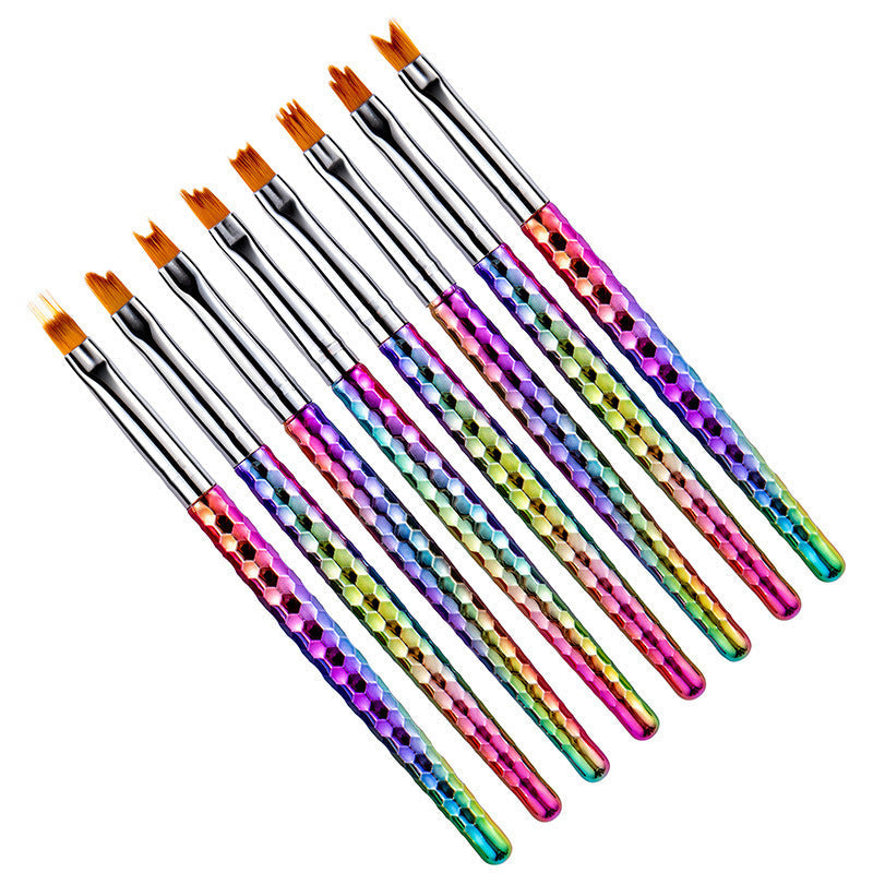 JMT-234378 8-Piece Nail Art Brush Set for Flower Designs - Gradient Petal Pens with Nylon Fiber Tips