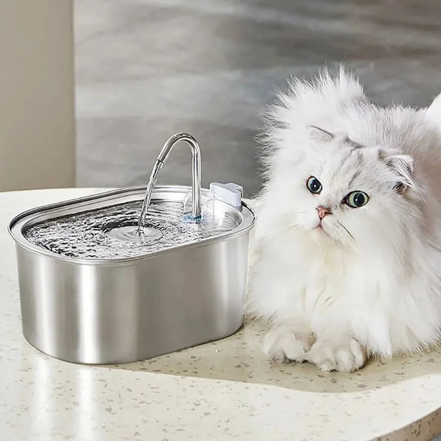 JMT-234442 Wireless Charging 3.2L Stainless Steel Pet Water Fountain for Cats and Dogs