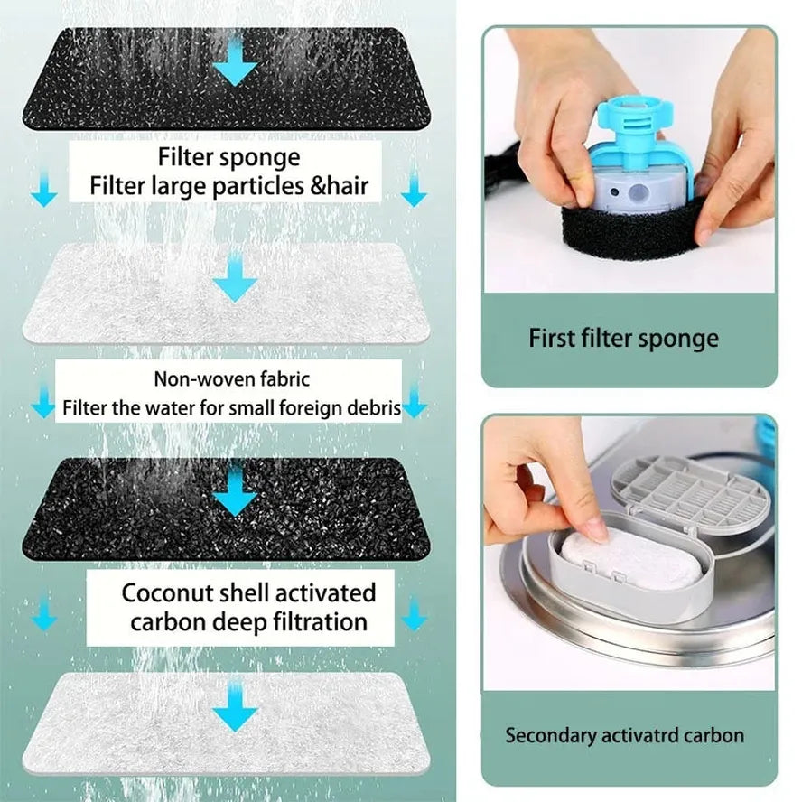 JMT-234442 Wireless Charging 3.2L Stainless Steel Pet Water Fountain for Cats and Dogs