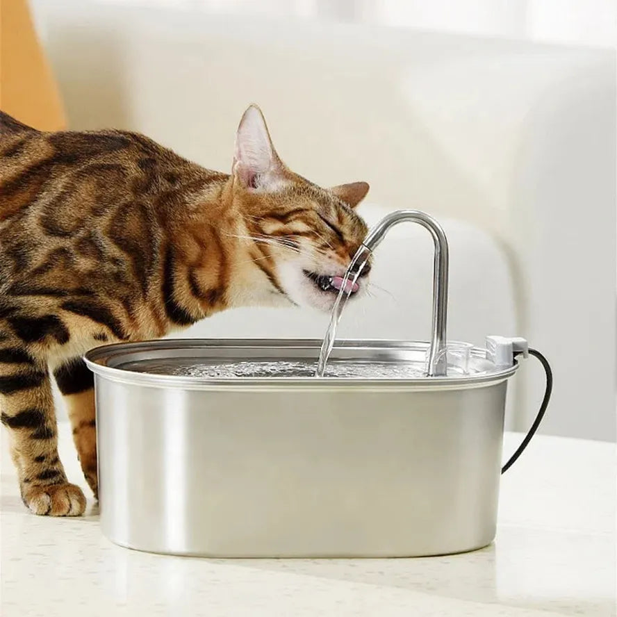 JMT-234442 Wireless Charging 3.2L Stainless Steel Pet Water Fountain for Cats and Dogs