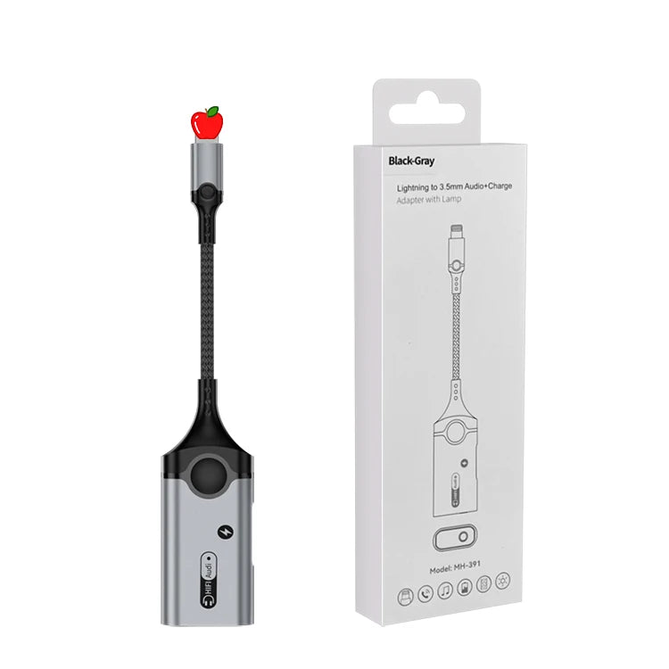 JMT-234890 Lightning to 3.5mm Headphone Jack and Charger Adapter for iPhone – Dual Function Audio and Charging Splitter
