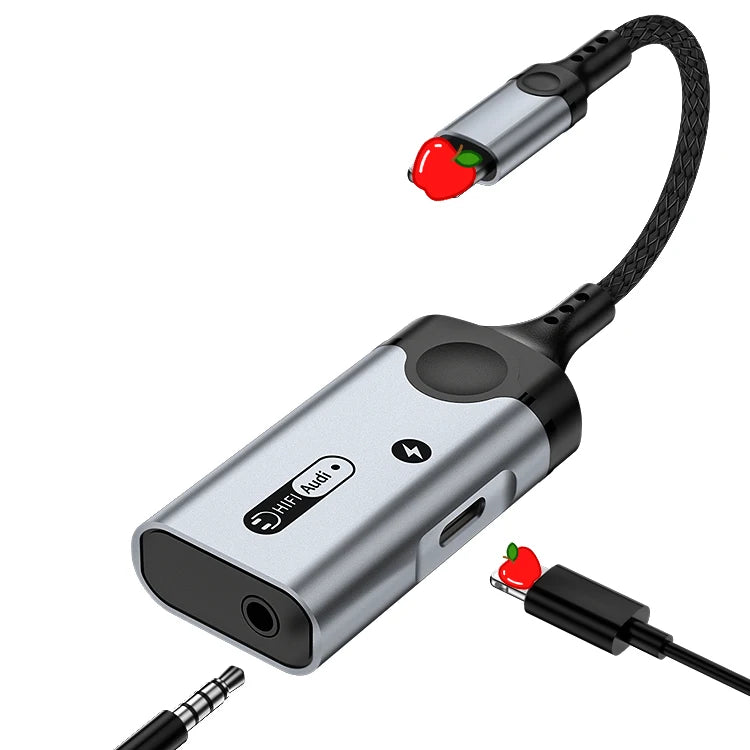 JMT-234890 Lightning to 3.5mm Headphone Jack and Charger Adapter for iPhone – Dual Function Audio and Charging Splitter