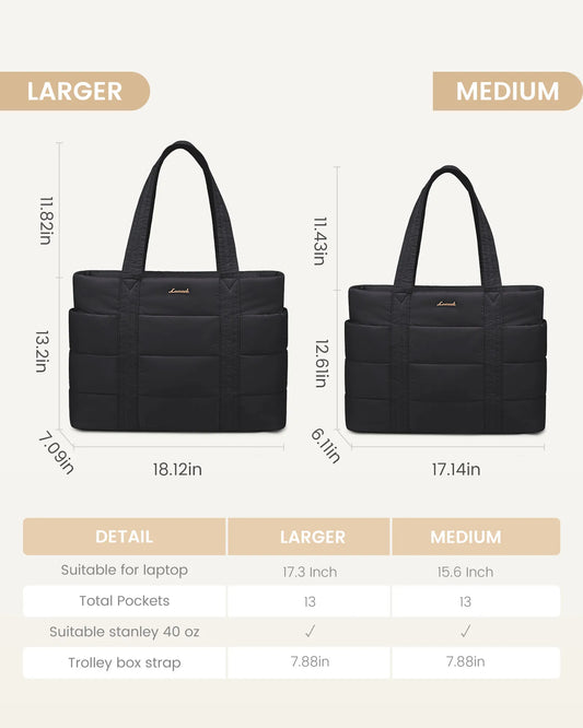JMT-234890 Premium Soft Laptop Tote Bag for Women - Large Capacity 15.6 & 17.3in for Work and School