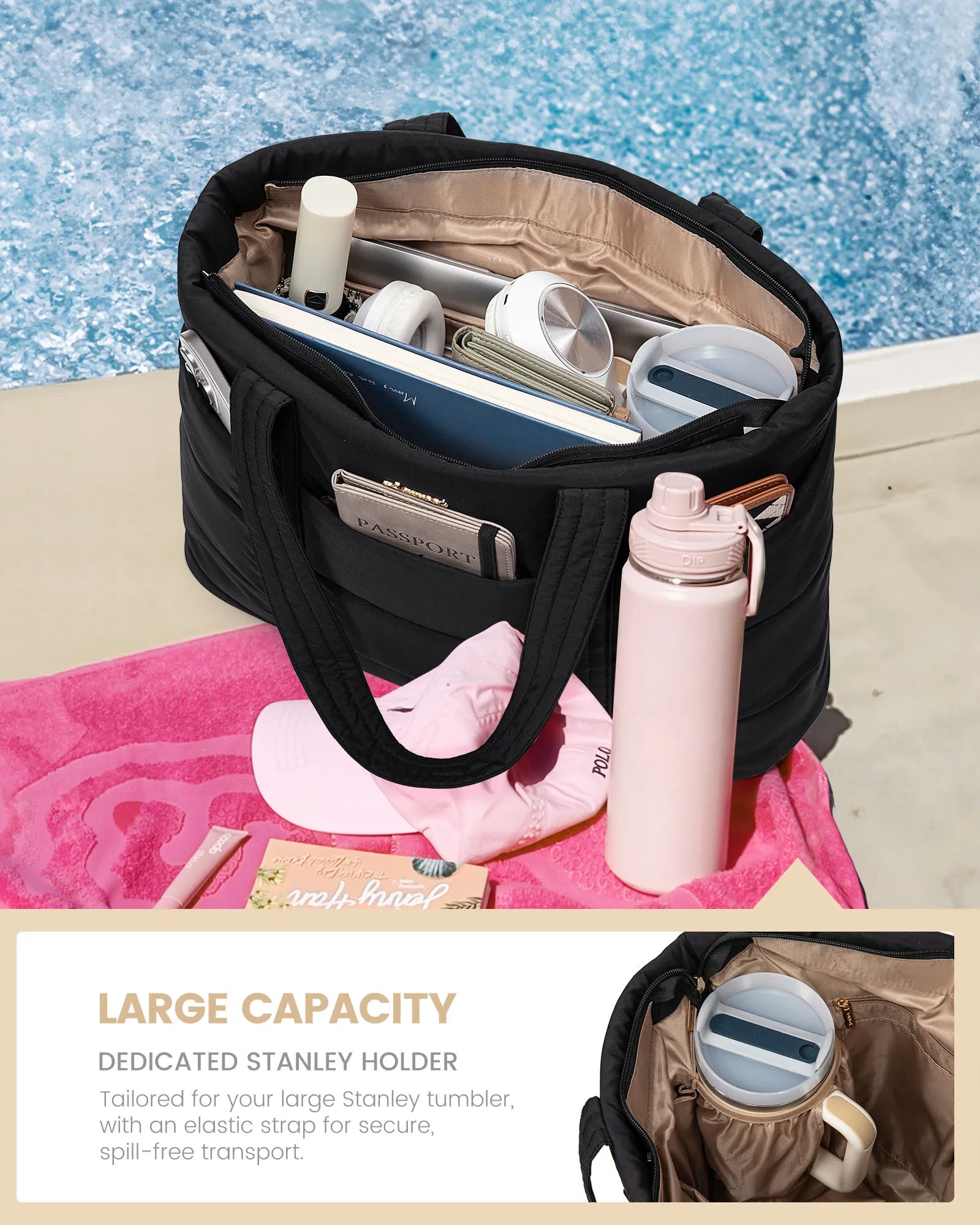 JMT-234890 Premium Soft Laptop Tote Bag for Women - Large Capacity 15.6 & 17.3in for Work and School