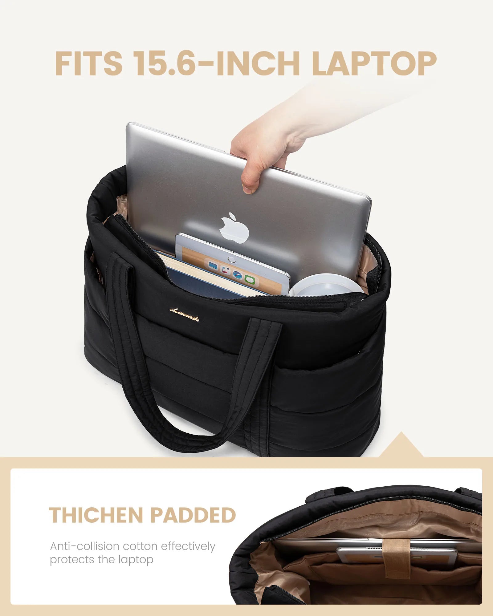 JMT-234890 Premium Soft Laptop Tote Bag for Women - Large Capacity 15.6 & 17.3in for Work and School