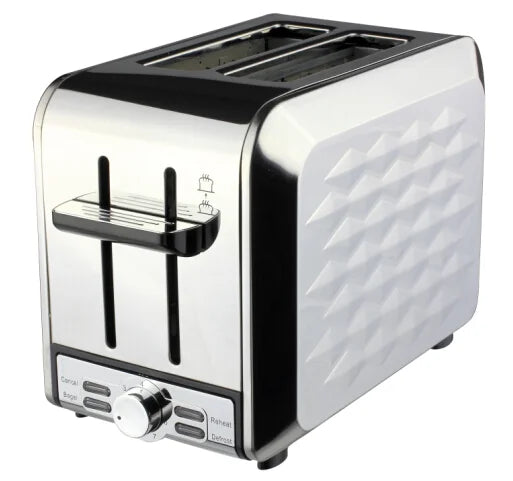 JMT-235018 850W Stainless Steel 2-Slice Toaster with Wide Slots and Multi-Function Settings