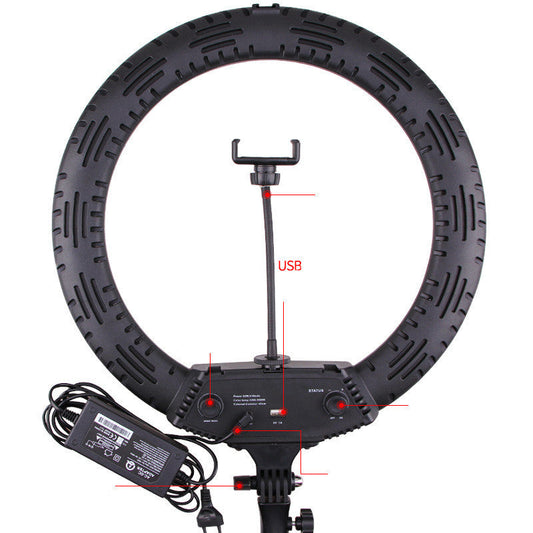 JMT-235082 18 inch Multi-Camera Live Broadcast Ring Light with 210CM Adjustable Stand and Remote Control