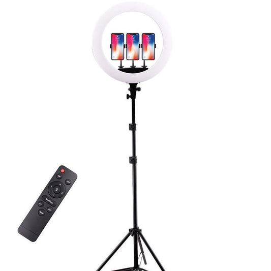 JMT-235082 18 inch Multi-Camera Live Broadcast Ring Light with 210CM Adjustable Stand and Remote Control