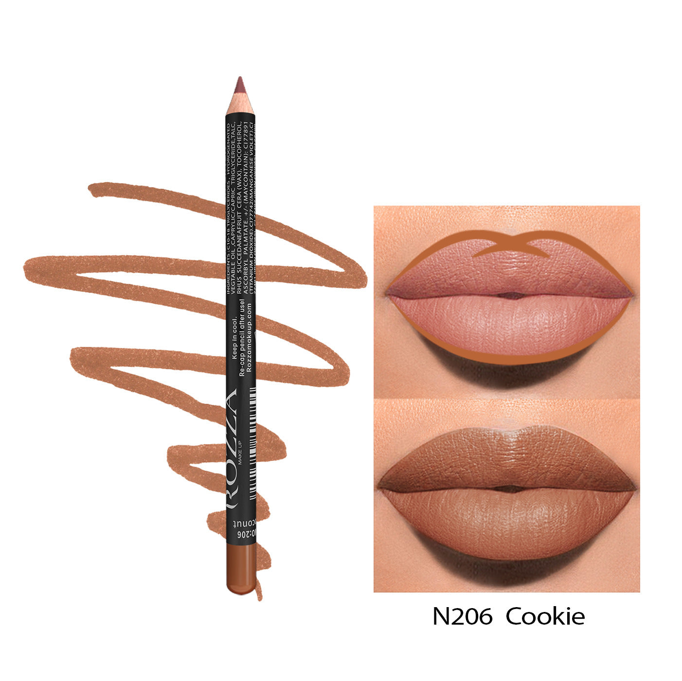 JMT-235338 Matte Finish Long-Lasting Wood Lip Liner - 24-Hour Water-Resistant Color