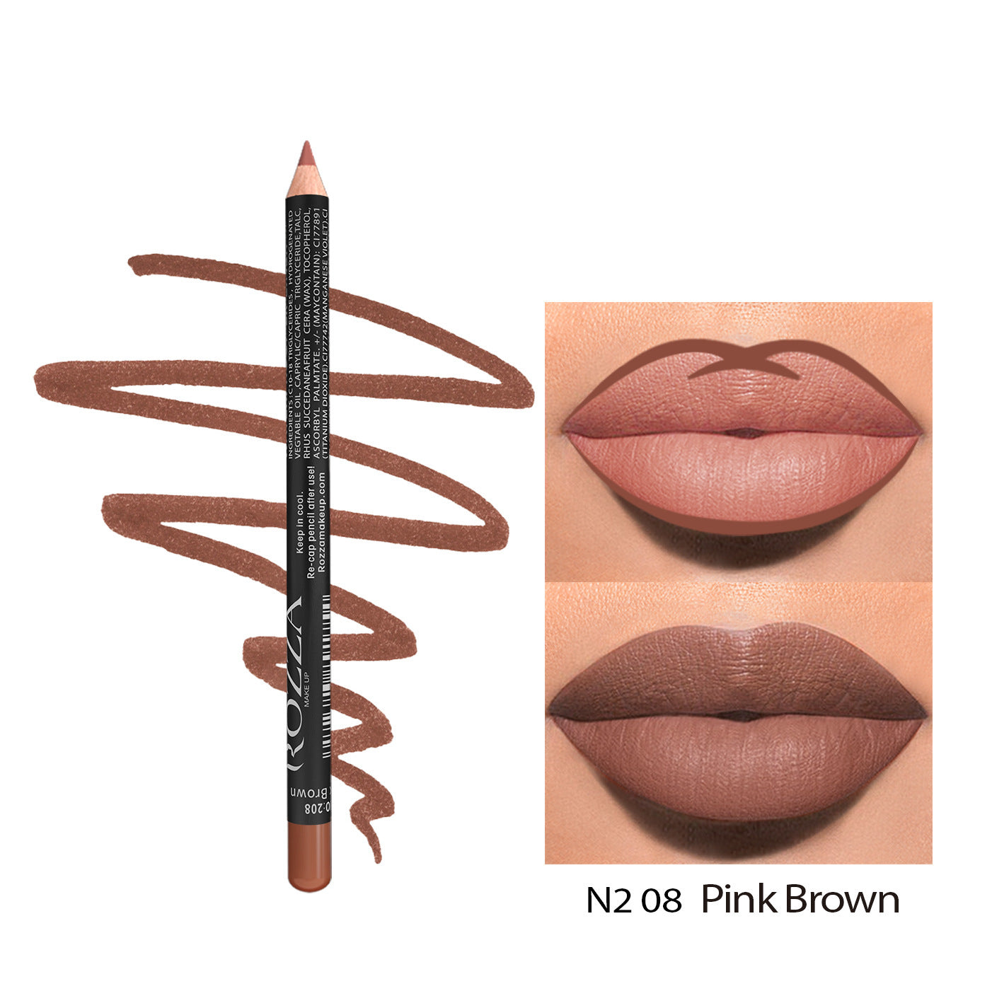 JMT-235338 Matte Finish Long-Lasting Wood Lip Liner - 24-Hour Water-Resistant Color