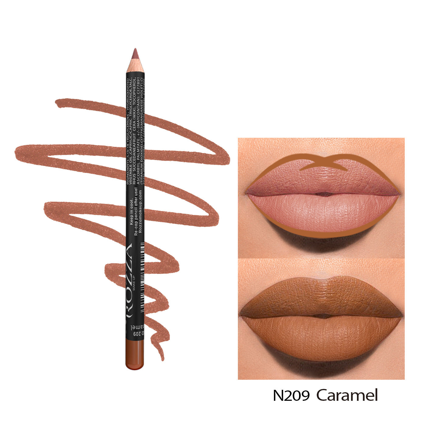 JMT-235338 Matte Finish Long-Lasting Wood Lip Liner - 24-Hour Water-Resistant Color