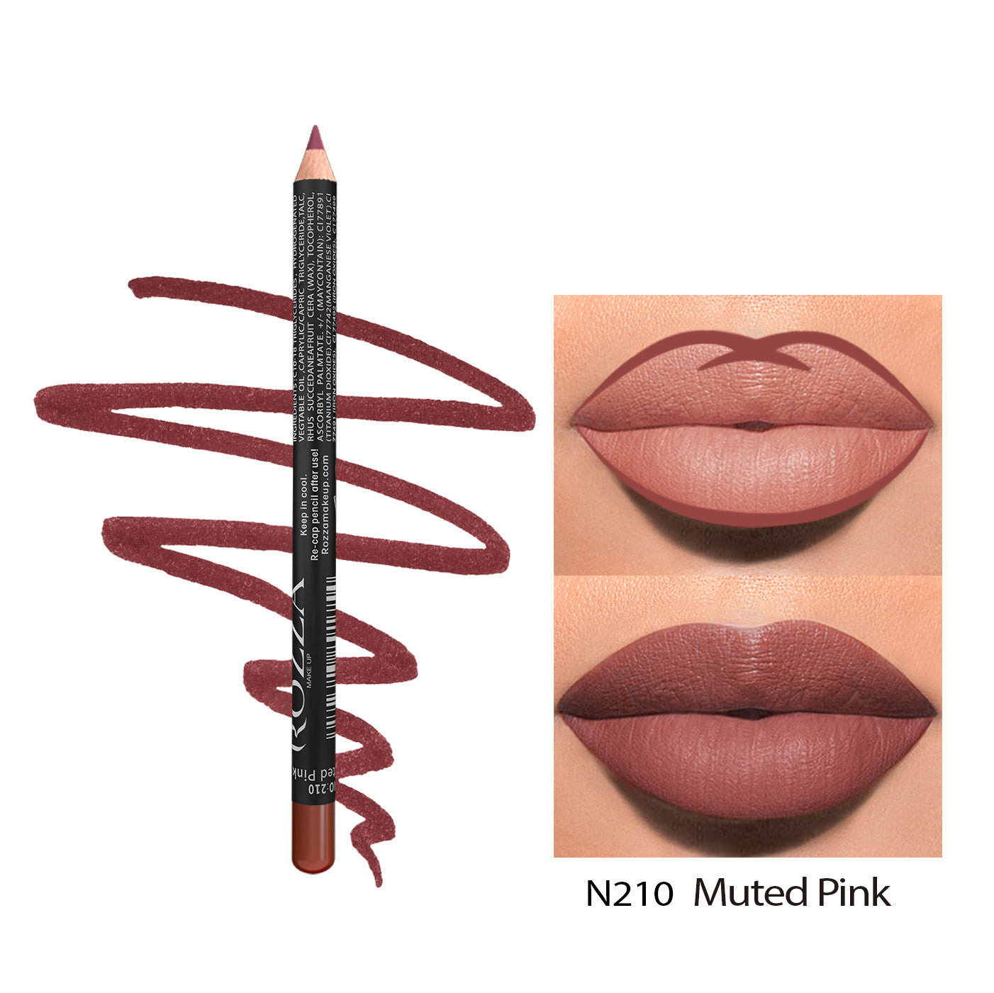 JMT-235338 Matte Finish Long-Lasting Wood Lip Liner - 24-Hour Water-Resistant Color