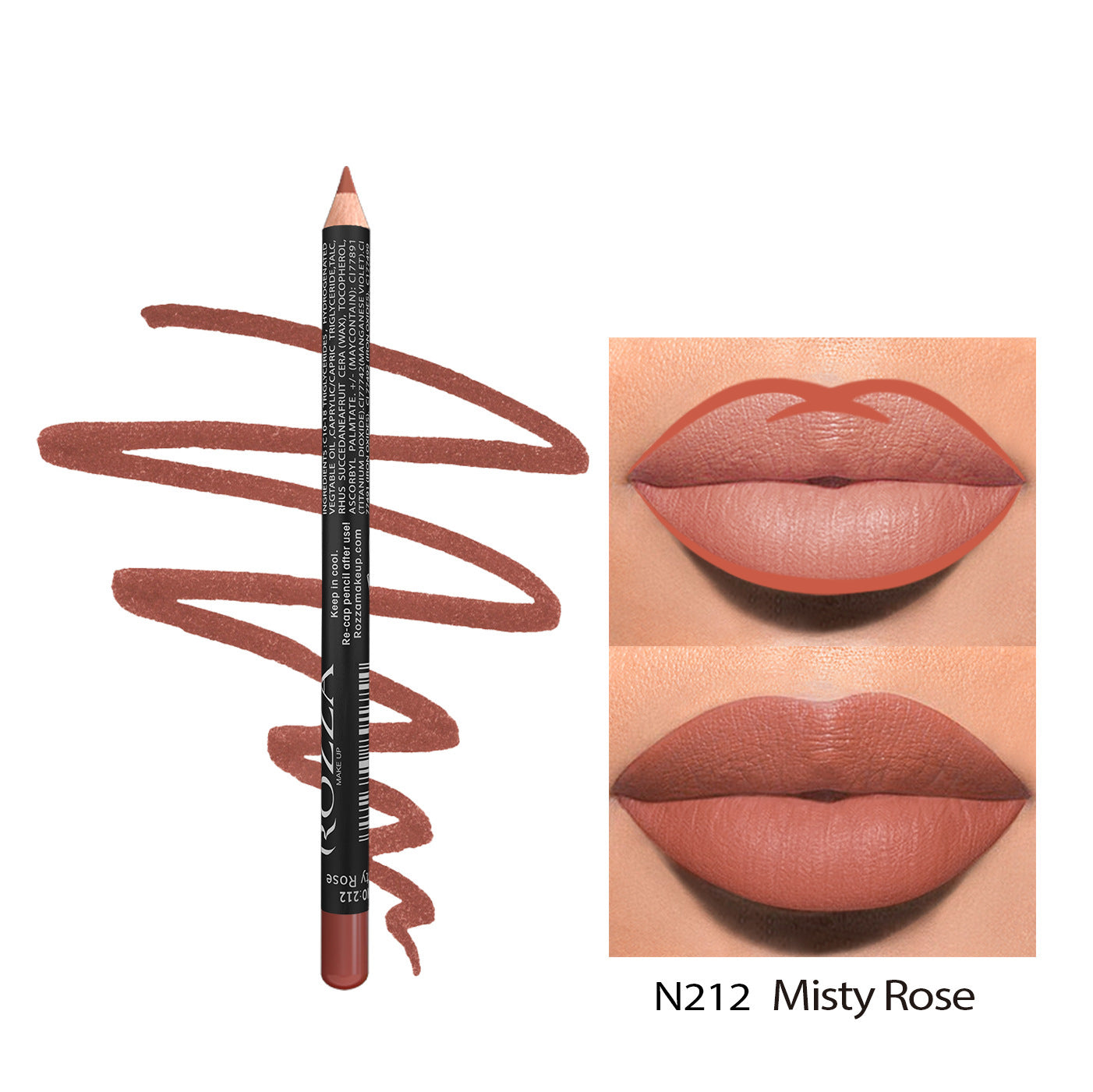 JMT-235338 Matte Finish Long-Lasting Wood Lip Liner - 24-Hour Water-Resistant Color