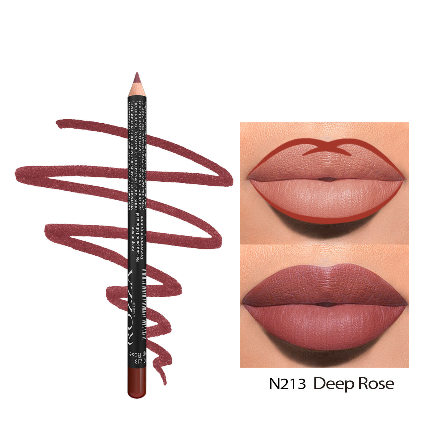 JMT-235338 Matte Finish Long-Lasting Wood Lip Liner - 24-Hour Water-Resistant Color