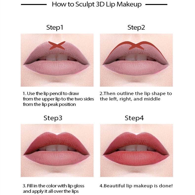 JMT-235338 Matte Finish Long-Lasting Wood Lip Liner - 24-Hour Water-Resistant Color